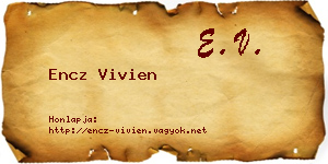 Encz Vivien névjegykártya